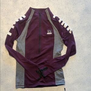 Purple and Gray Quarter-Zip Pullover